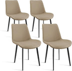 Dining Chairs, Modern PU Leather Dining Room Chair with Sturdy Metal Legs, Upholstered Seat Dinner Chairs Accent Side Chairs for Indoor Kitchen Living Room (Tan, Set of 4)