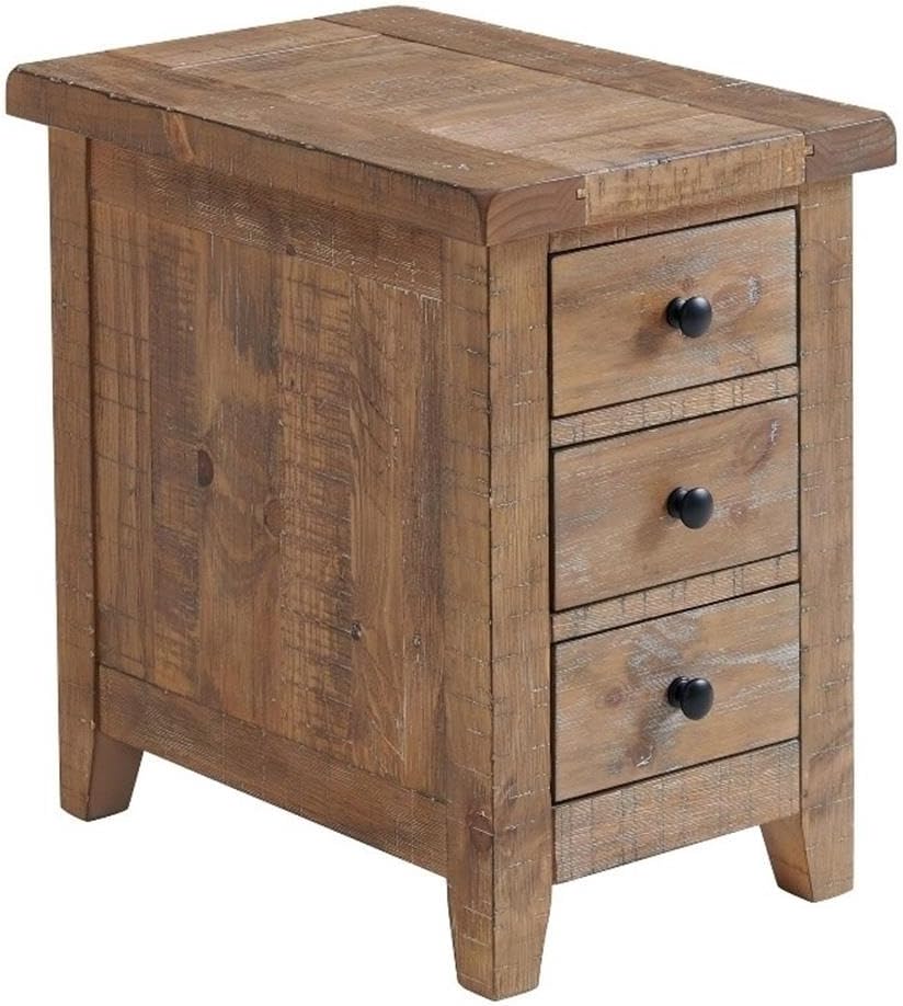 Pemberly Row 16x24 in Farmhouse End Table, Solid Pine Wood with Pine Veneer, ...