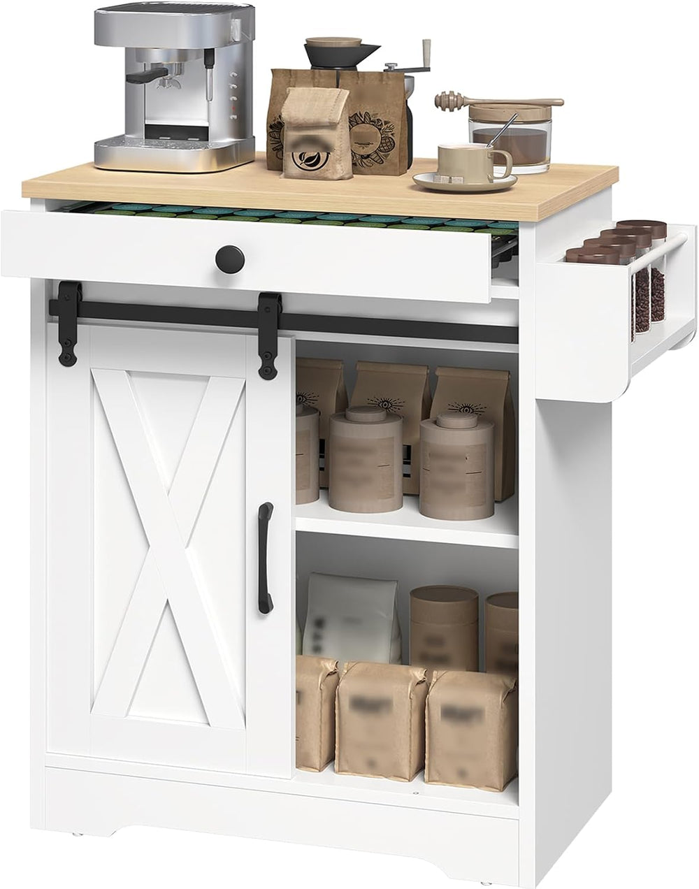 YATINEY Buffet Cabinet with Storage, Coffee Bar Cabinet with Pod Drawer