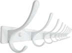 SKOLOO Wall Mounted Coat Rack - 10 Hooks, Heavy Duty, Stainless Steel, Metal Wall Hangers, Sturdy Coat Hooks for Hanging Coats, Jacket, Clothes, Hat, White