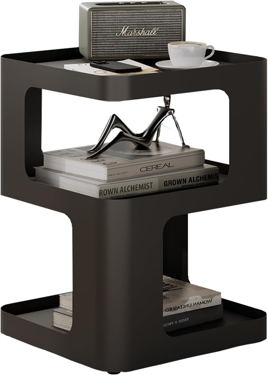 Modern Side Table, 2-Tier Small End Table for Living Room, Bedroom & Offi...