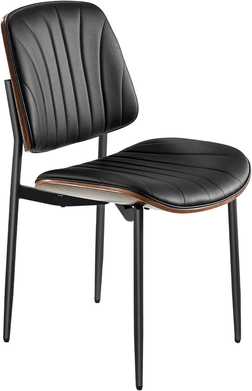 VEVOR Modern Dining Room Accent Chairs Set of 2, Upholstered Leather Side Cha...