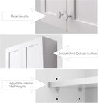 White Wall Mount Cabinet, MDF Over The Toilet Storage Cabinet with Adjustable Shelves, Space Saver 2 Door Medicine Cabinet for Bathroom Laundry Kitchen, 19x 27in, No Paint Odor