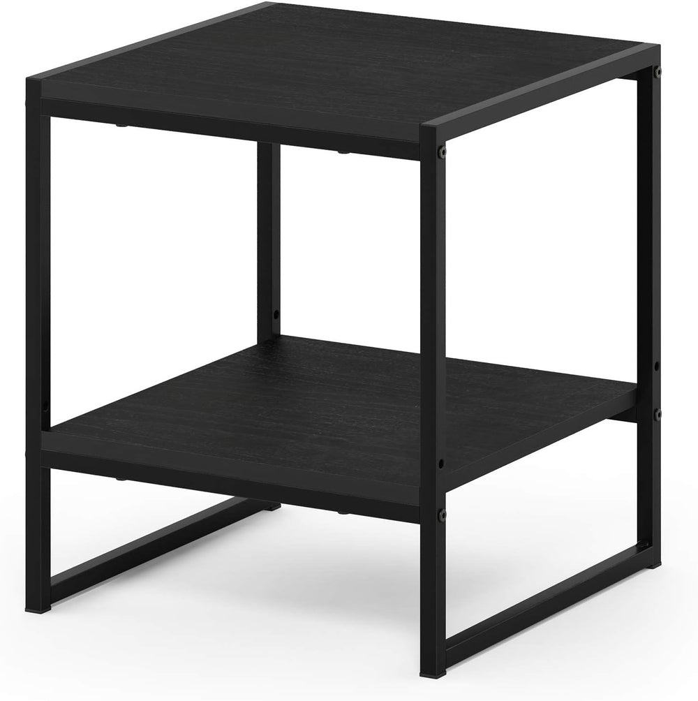 Furinno CAMNUS 2-Tier Metal Frame Side Table, Easy Assembly, Americano | Mode...