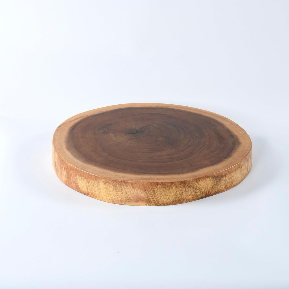 Natural Solid Wood Slab Side Table Top 15.7"x15.7"x1.96" Round...