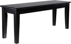 Boraam Shaker Backless Wood Bench - Black Finish