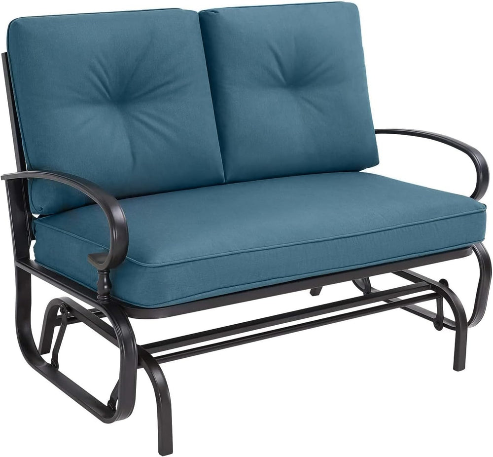 Crownland Outdoor Patio Glider Chair, Rocking Glider Bench for 2 Person, Porc...