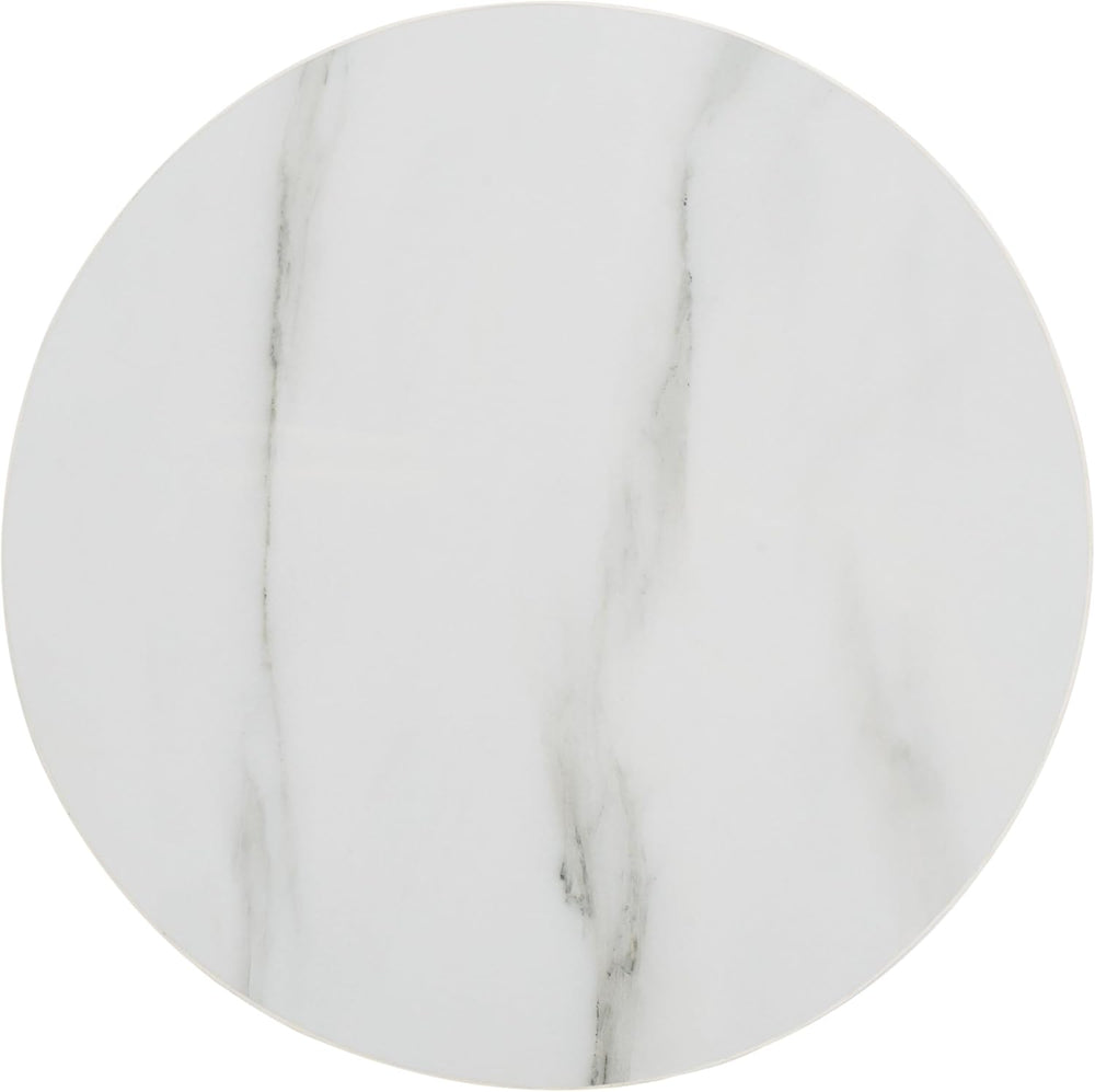 SAFAVIEH Home Collection - Helley Accent Table, White Ceramic Faux Marble Rou...
