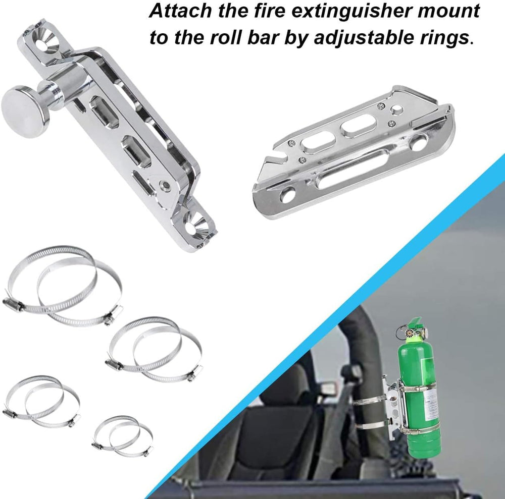 Chrome Quick Release Fire Extinguisher Mount Roll Bar Extinguisher Mounting B...