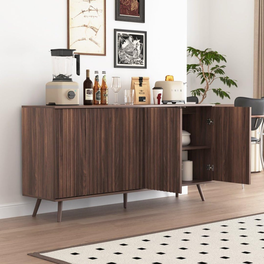 59" Buffet Cabinet with Storage, Modern Kitchen Buffet Sideboard with 4 ...