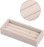 Valyria 2 Slots Velvet Small Ring Organizer Set of 2 Earrings Trays Showcase Display Storage Insert Holder for Jewelry Box, Drawer, Dresser