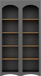 Freestanding Corner Kitchen Pantry with 4 Shelves, Traditional, Rectangular Storage Cabinet, for Living Room, Dining Room, Gray