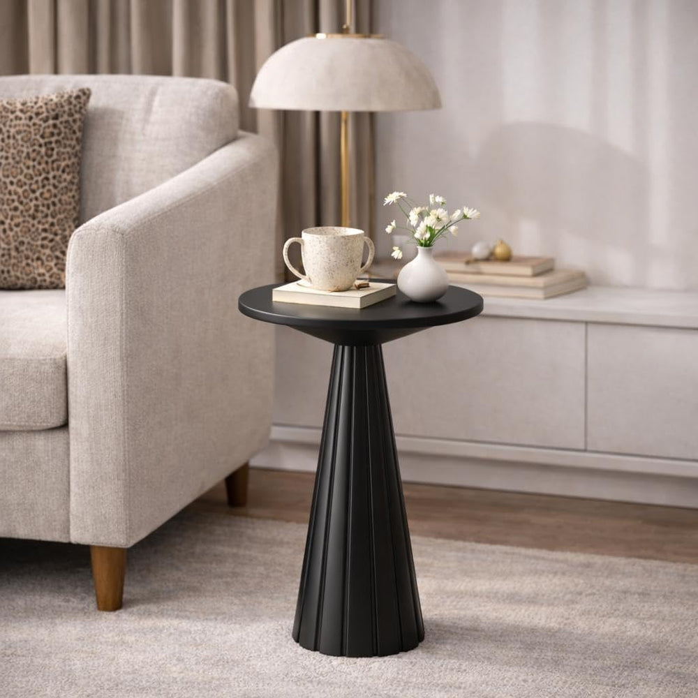 COZAYH Rustic Pedestal End Table, Farmhouse Round Martini Table Wood Plant St...
