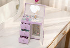VLANDO Musical Jewelry Box, Upright Rectangular, Purple | Spinning Ballerina, For Necklaces, Rings and Hair Accessories, Jewelry Box Organizer, Gift for Girls and Kids