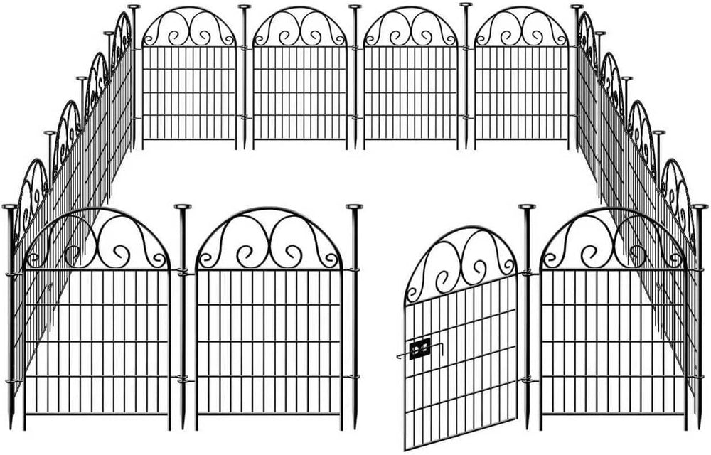Getlay Tall Garden Animal Barrier Fence With Gate,40 in(H)×27 in(L) 12 Panels...
