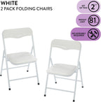 Heritage Kids Padded Folding Chair for Kids, Set of 2, White, Ages 3+