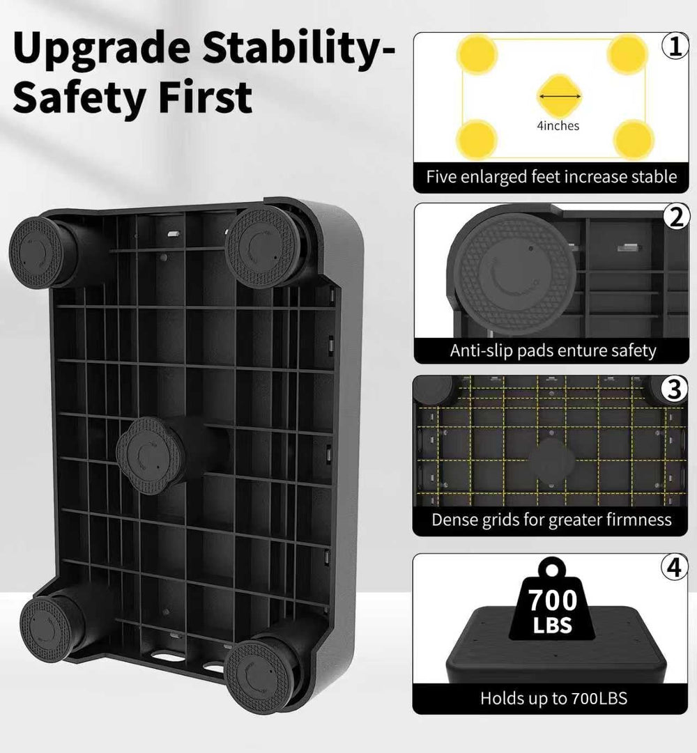 5-Level Adjustable Step Stool, 700 LBS Capacity Safety Bed Step for Seniors, ...