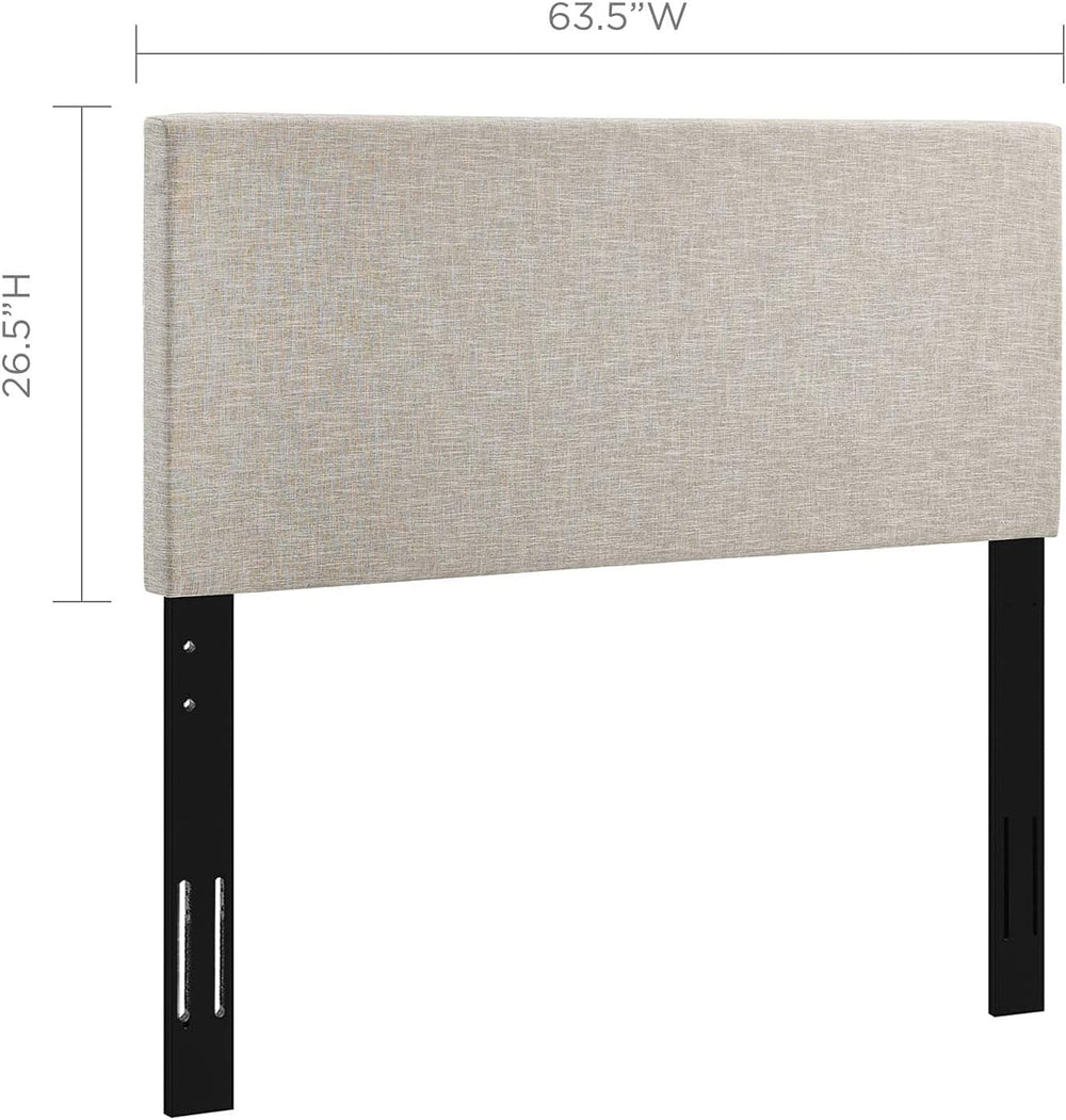 Modway Taylor Full/Queen Upholstered Linen Fabric Headboard, Beige