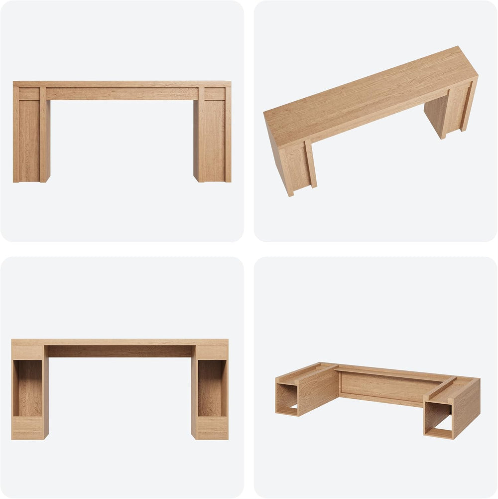 GAOMON 70.9" Farmhouse Cherrywood Console Table - 1.9" Thick Top (3...