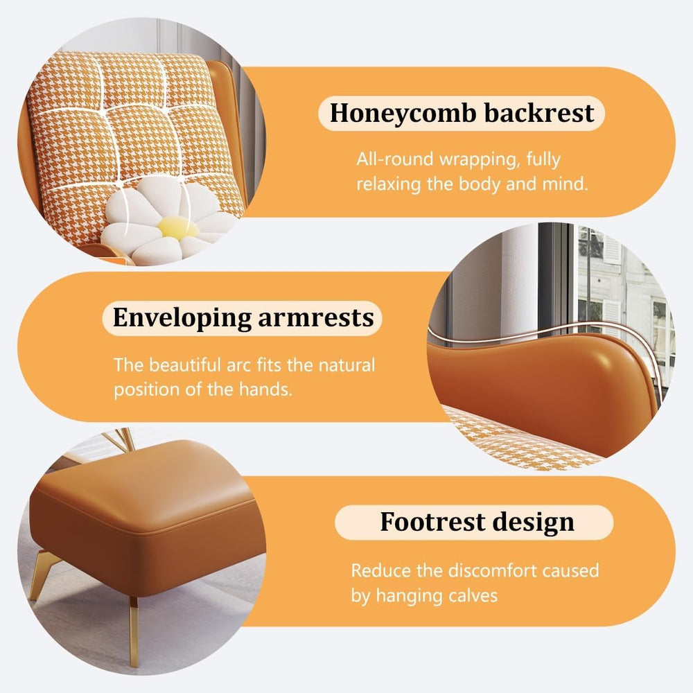 Oversized Rocking Chair with Cushion, Modern Accent Rocking Chair with PU and...