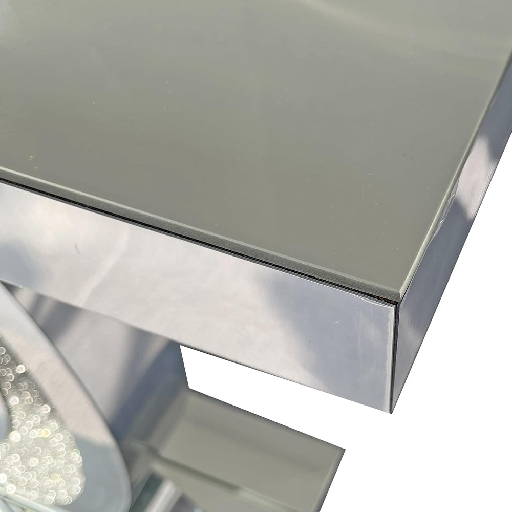 39‘’ Modern Mirrored Console Table with Crushed Diamond, Shatter-Proof Packag...
