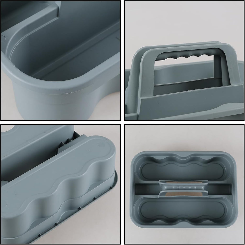 Hespama 6-Pack Cleaning Storage Caddy with Handle, Plastic Easy Carry Cleaning Caddy