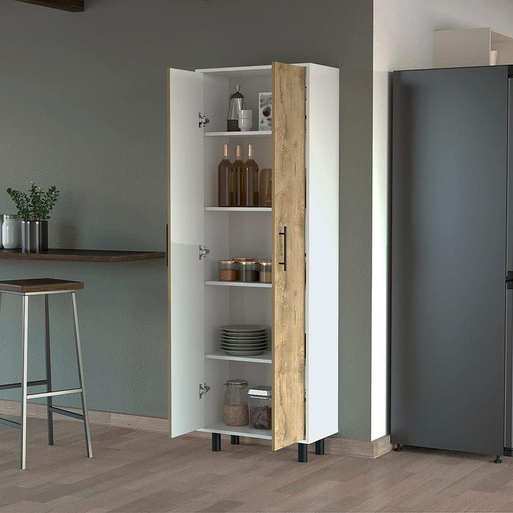 23.62" D*11.81" W*71.1" H Freestanding Kitchen Pantry with 4 S...
