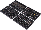 Julysky 5 Pcs/set Stackable Jewelry Organizer Trays with Glass Lid,100 Slots Ring Holder,Bracelet Displays Stand for Selling Necklace Earring Rack