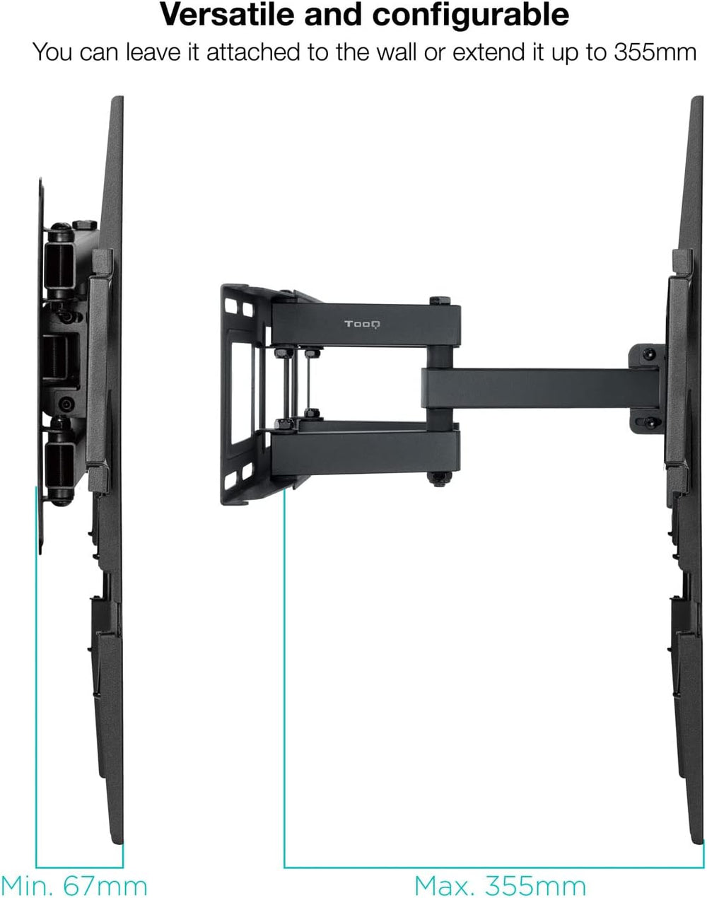 TOOQ LP7846TN-B Wall Mount Bracket for Screens 32" to 70" Black