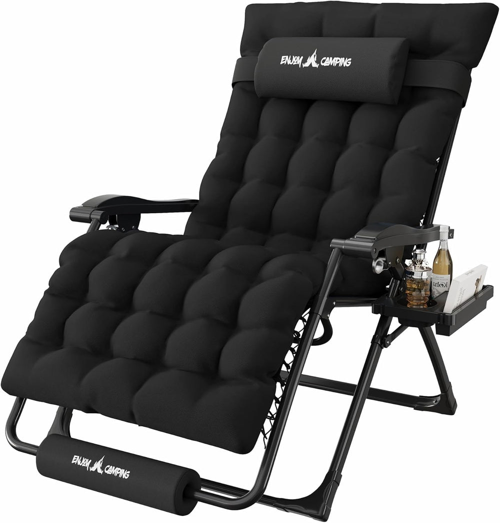 Amopatio Oversized Zero Gravity Chair XXL 33Inch Reclining Camping Lounge Cha...