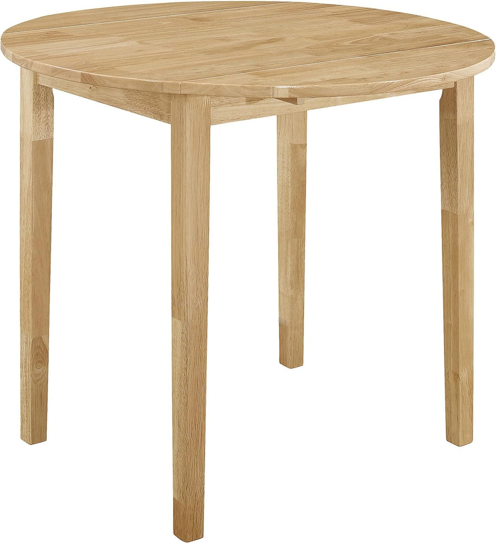 CARTESIAN 3-Piece Drop Leaf Dining Set, Natural Wood Table and 2 Chairs with ...