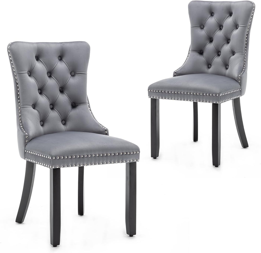 Hixkol Velvet Dining Chairs Set of 2,Upholstered Dining Chairs with Ring Pull...