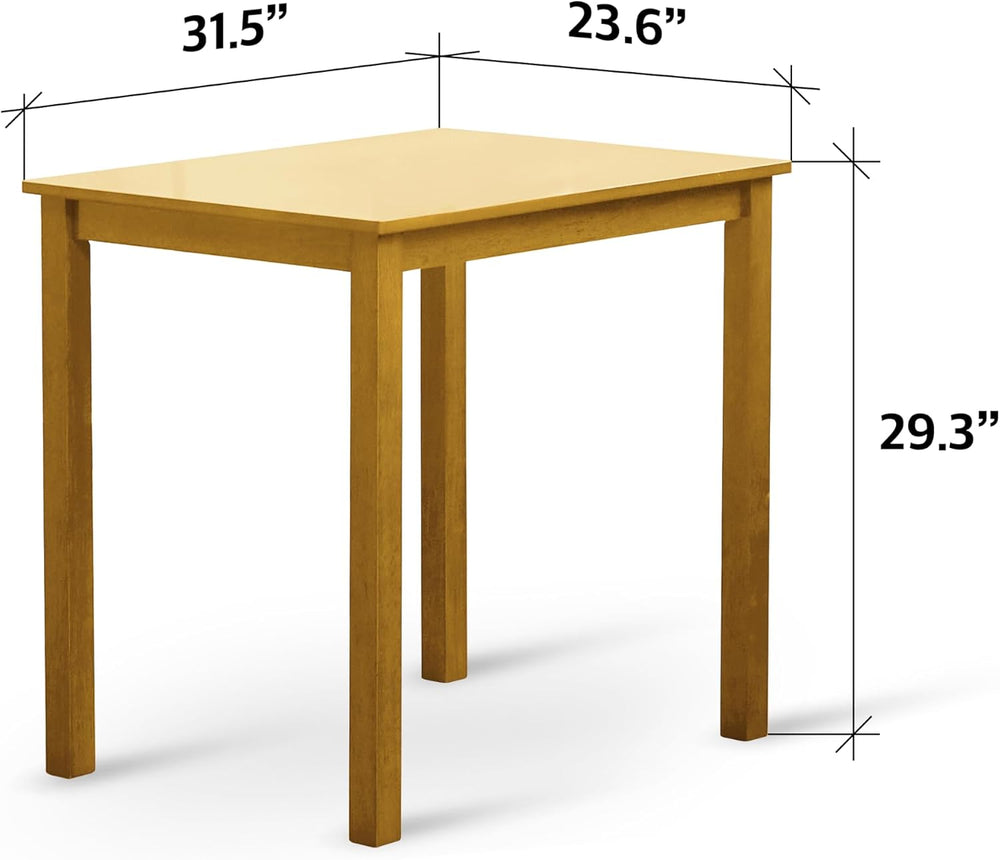 Livinia Seattle 3-Piece Wooden Dining Table Set for 2, Modern Farmhouse Kitch...