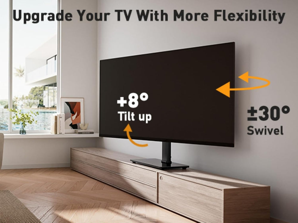 Perlegear Universal Swivel TV Stand Base for 32–70 inch TVs to 88lbs | 9-Leve...
