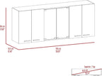 Modern Wall Cabinet, Four Interior Shelves, for Kitchen Dining Room,for Kitchen Home