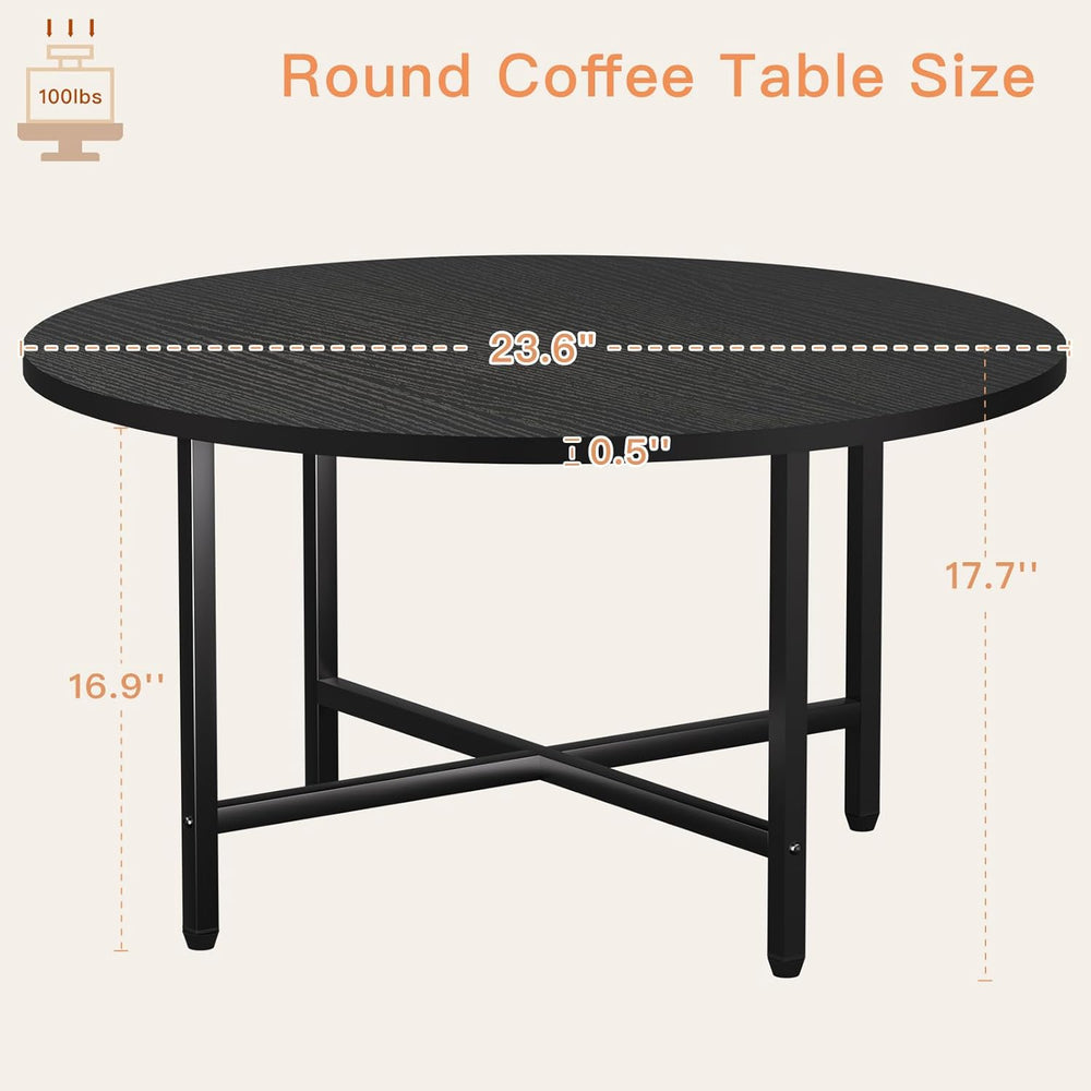 FAMIDGE Coffee Table, 23.6" Coffee Tables for Living Room, Round Coffee ...