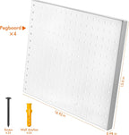 G.CORE Heavy Duty Metal Pegboard Organizer - Wall Storage Steel Peg Board Panels Set 1/4 inch Round Holes 17"x13" 4 Pack Garage Craft Tool Display Hanging Rack Organization Kit with Mounting Hardware