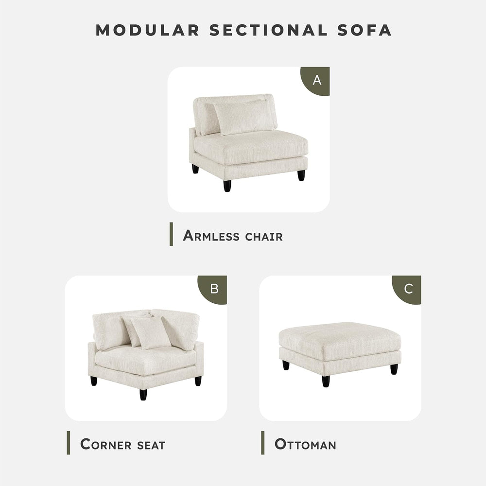 Lexicon Modern Ottoman, Foot Stools, Living Room Foot Rest, Module for Sectio...