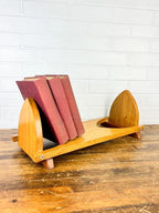 Solid Wood Bookends, Rustic Oak Book Holders for Shelves, Non-Slip Bottom Bookends for Books, Magazines, DVDs, Decorative Book Organizers for Home Office Library, Natural Wood Finish
