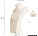 GemeShou Beige necklace storage organizer for sale, Velvet necklace holder stand, jewelry bust display stands, Jewelry Mannequin for Countertop, Showcase【Beige-Small height 7.68 inch】