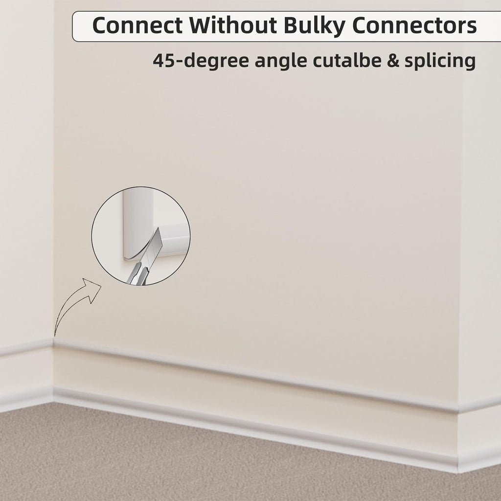 39" Side Buckle Cable Hider for 1 Cords,Extension Cord Covers for Wires On Wall,Adhesive Cord Hider for Wall Mount Tv,Wire Channel for Cable Concealer,Cable Raceway Home & Office,White