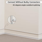 118" Side Buckle Cable Hider for 1 Cords,Extension Cord Covers for Wires On Wall,Adhesive Cord Hider for Wall Mount Tv, Wire Channel for Cable Concealer,Cable Raceway Home & Office,White