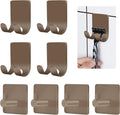 CGBE Razor Holder for Shower, 4 Packs Shaver Holder and Hooks, Self Adhesive Wall Mounts for Bathroom, Damage Free - Brown
