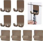 CGBE Razor Holder for Shower, 4 Packs Shaver Holder and Hooks, Self Adhesive Wall Mounts for Bathroom, Damage Free - Brown