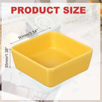 PATIKIL Square Paper Clip Holders, Ceramic Bowl Dish Clip Dispenser Organizer Desk Organizer Accessories for Office Desktop Decor Bobby Pin Binder Paper Clamp, Yellow