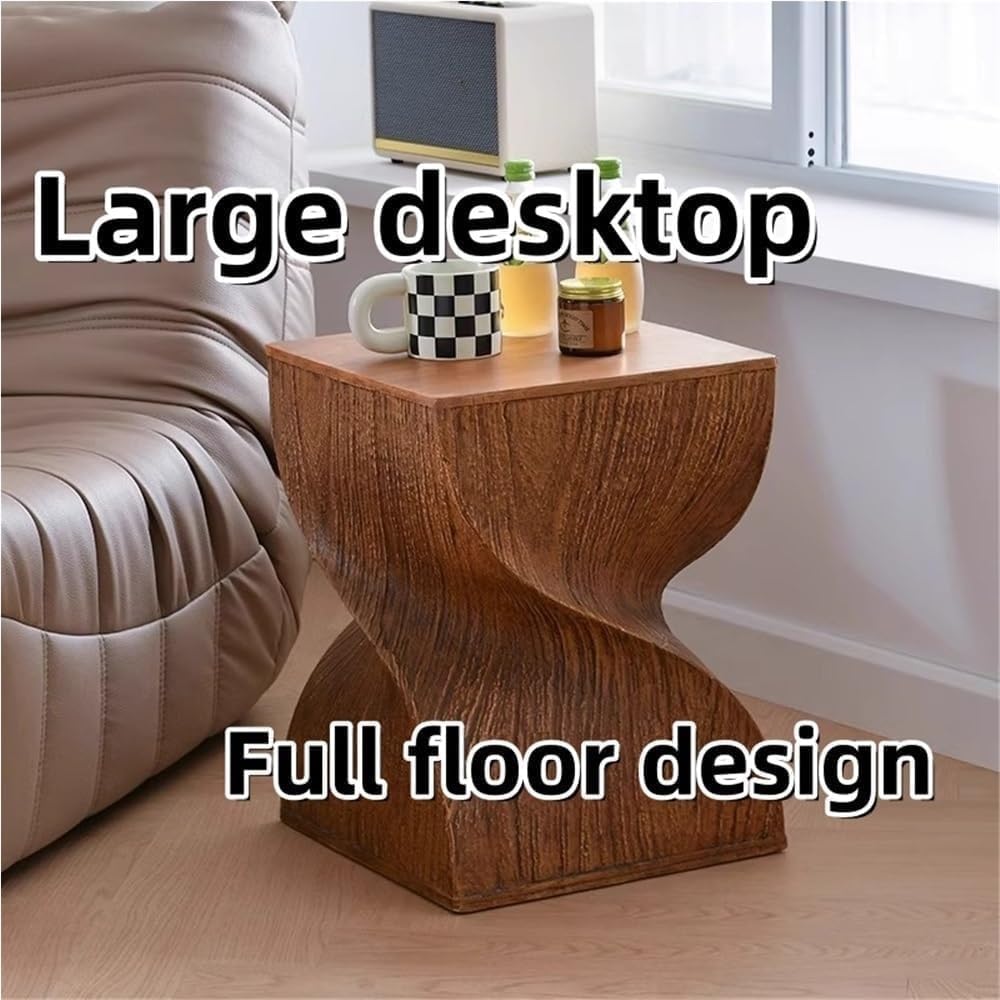 Design Side Table Magnesium Oxide End Table for Patio Living Room Bedroom Nig...