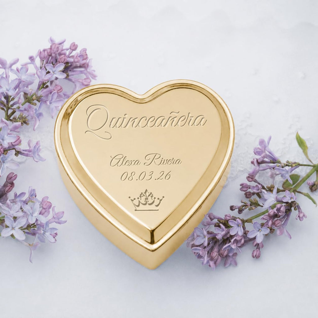 Cherished Moments Personalized Quinceañera Jewelry Box, Heart Keepsake