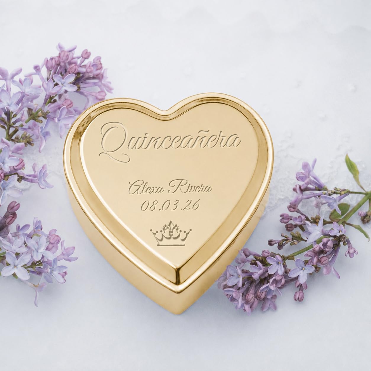 Cherished Moments Personalized Quinceañera Jewelry Box, Heart Keepsake