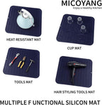Silicone Dish Drying Mat for Multiple Usage,Easy clean,Eco-friendly,Heat-resistant Silicone Mat for Kitchen Counter or Sink,Refrigerator or Drawer Liner Navy Blue XL 18 inches x 16 inches