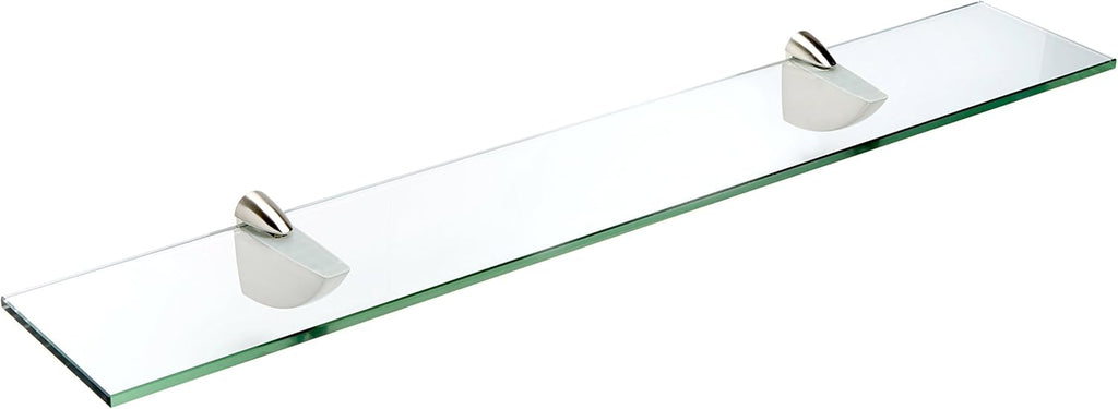 Spancraft Glass O-12x42-Brushed Steel Oriole Glass Shelf, Brushed Steel, 12" x 42"